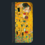 Gustav Klimt The Kiss iPhone 8/7 Wallet Case<br><div class="desc">iPhone Wallet Case featuring Gustav Klimt’s oil painting with gold leaf The Kiss (1908). A man and woman,  wearing brilliant golden colors,  lovingly embrace and kiss in a field of flowers. A great gift for fans of Art Nouveau and Austrian art.</div>