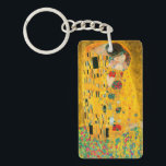 Gustav Klimt The Kiss Keychain<br><div class="desc">Keychain featuring Gustav Klimt’s oil painting with gold leaf The Kiss (1908). A man and woman,  wearing brilliant golden colors,  lovingly embrace and kiss in a field of flowers. A great gift for fans of Art Nouveau and Austrian art.</div>