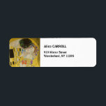 Gustav Klimt - The Kiss Label<br><div class="desc">The Kiss / Der Kuss - Gustav Klimt in 1907-1908</div>