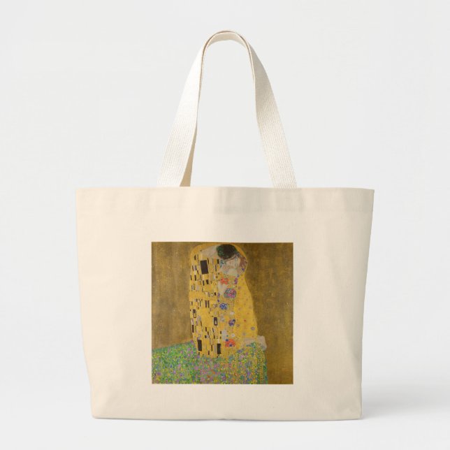 Gustav Klimt "The Kiss" Large Tote Bag (Front)