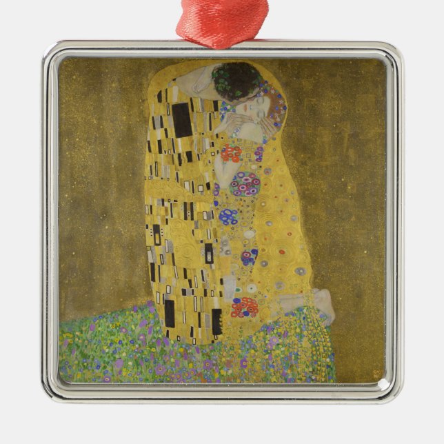 Gustav Klimt "The Kiss" Metal Ornament (Front)