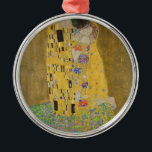 Gustav Klimt "The Kiss" Metal Ornament<br><div class="desc">Gustav Klimt 's masterpiece: "The Kiss". “The Kiss, ” created by the Austrian painter Gustav Klimt. It’s considered to be his most famous work. He painted it between the years 1907 and 1908, which were the highpoint of his “Golden Period, ” when he painted a number of works utilizing gold...</div>