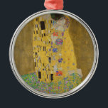 Gustav Klimt "The Kiss" Metal Ornament<br><div class="desc">Gustav Klimt 's masterpiece: "The Kiss". “The Kiss, ” created by the Austrian painter Gustav Klimt. It’s considered to be his most famous work. He painted it between the years 1907 and 1908, which were the highpoint of his “Golden Period, ” when he painted a number of works utilizing gold...</div>