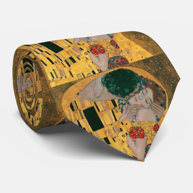 Gustav Klimt ,“ The Kiss ” Neck Tie (Rolled)