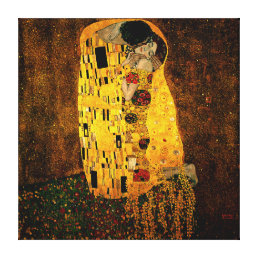 Gustav Klimt The Kiss On Cloth Canvas Print