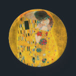 Gustav Klimt The Kiss Paper Plates<br><div class="desc">Paper Plates featuring Gustav Klimt’s oil painting with gold leaf The Kiss (1908). A man and woman,  wearing brilliant golden colors,  lovingly embrace and kiss in a field of flowers. A great gift for fans of Art Nouveau and Austrian art.</div>