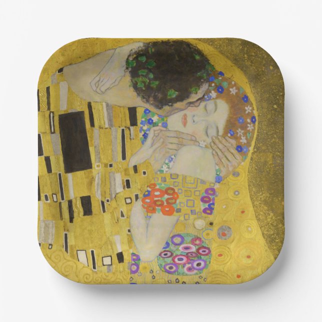 Gustav Klimt - The Kiss Paper Plates (Front)