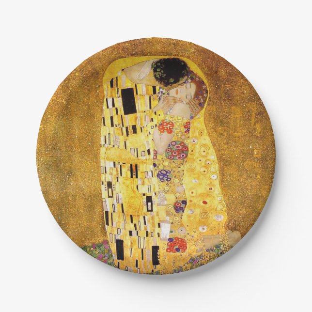 Gustav Klimt “The Kiss” Paper Plates (Front)