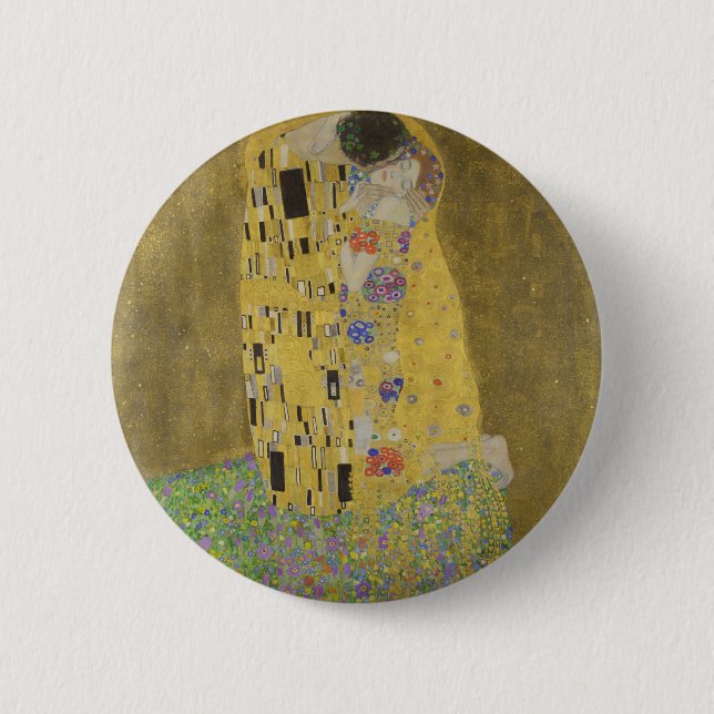 Gustav Klimt "The Kiss" Pinback Button (Front)