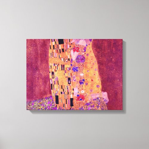 Gustav Klimt The Kiss Purple Canvas Print