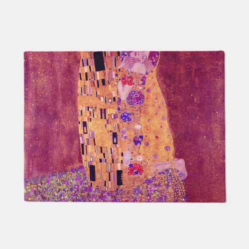 Gustav Klimt The Kiss Purple Doormat