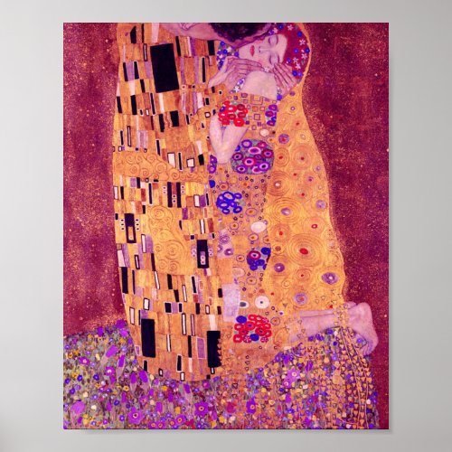 Gustav Klimt The Kiss Purple Poster
