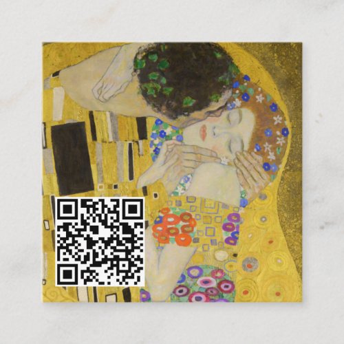Gustav Klimt _ The Kiss _ QR Code Square Business Card