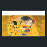 Gustav Klimt The Kiss Rectangular Sticker<br><div class="desc">Stickers featuring Gustav Klimt’s oil painting with gold leaf The Kiss (1908). A man and woman,  wearing brilliant golden colors,  lovingly embrace and kiss in a field of flowers. A great gift for fans of Art Nouveau and Austrian art.</div>
