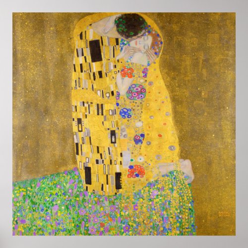 Gustav Klimt The Kiss Restored Vibrant Color Poster