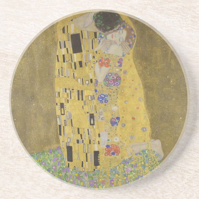 Gustav Klimt "The Kiss" Sandstone Coaster (Front)