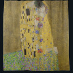 Gustav Klimt, The Kiss Shower Curtain<br><div class="desc">Shower curtain with the Gustav Klimt art painting called "The Kiss". "The Kiss" painting is a painting with a man and women in a kiss on a faux gold and green background. Customizable.</div>