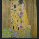 Gustav Klimt, The Kiss Shower Curtain<br><div class="desc">Shower curtain with the Gustav Klimt art painting called "The Kiss". "The Kiss" painting is a painting with a man and women in a kiss on a faux gold and green background. Customizable.</div>