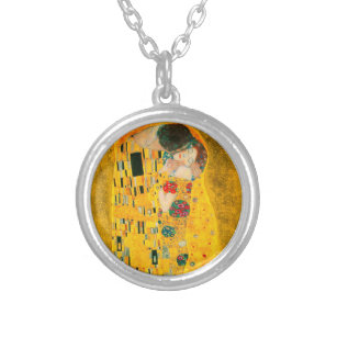 Gustav Klimt The Kiss Silver Plated Necklace