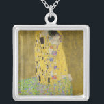 Gustav Klimt - The Kiss Silver Plated Necklace<br><div class="desc">The Kiss / Der Kuss - Gustav Klimt in 1907-1908</div>