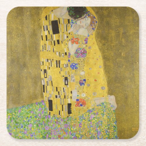 Gustav Klimt _ The Kiss Square Paper Coaster