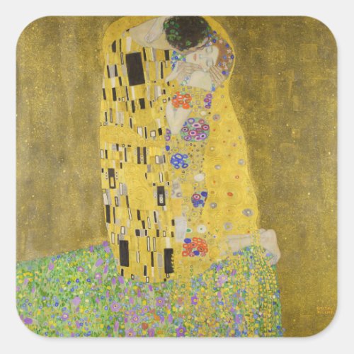 Gustav Klimt _ The Kiss Square Sticker