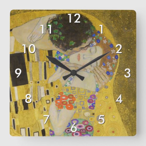 Gustav Klimt _ The Kiss Square Wall Clock
