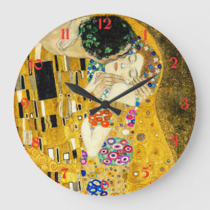 Gustav Klimt - The Kiss / Valentine's Day Large Clock