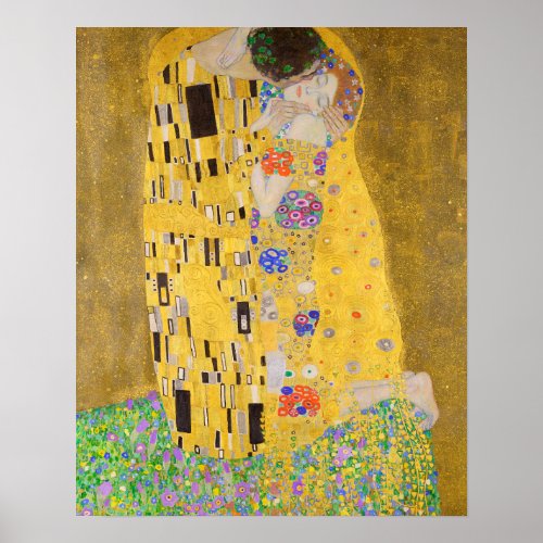 Gustav Klimt The Kiss Vertical Zoom Poster