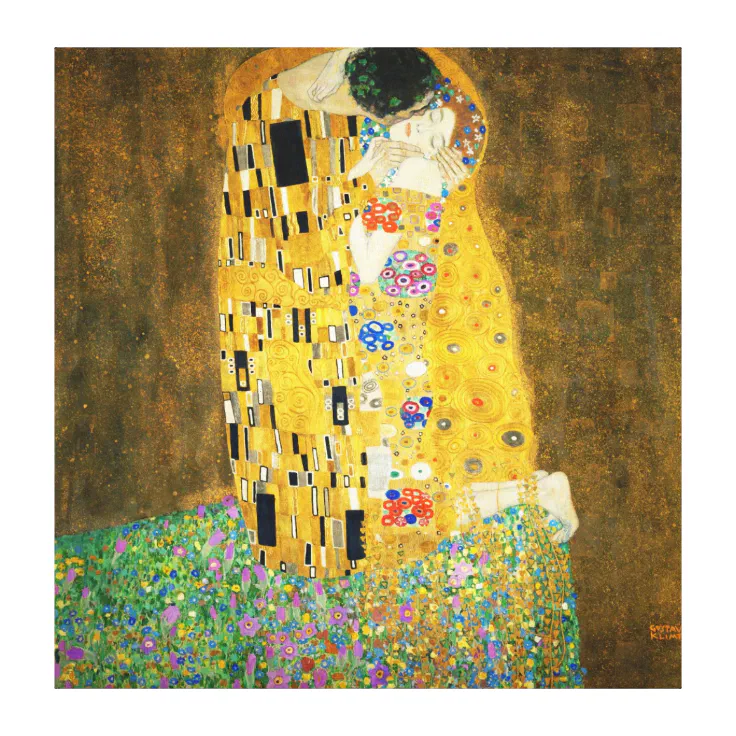 Gustav Klimt The Kiss Vintage Art Nouveau Painting Canvas Print | Zazzle