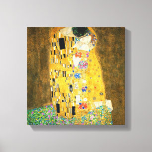 Gustav Klimt The Kiss Vintage Art Nouveau Painting Canvas Print