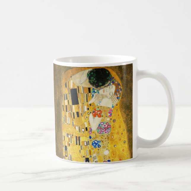 Gustav Klimt The Kiss Vintage Art Nouveau Painting Coffee Mug (Right)