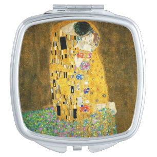 Gustav Klimt The Kiss Vintage Art Nouveau Painting Makeup Mirror