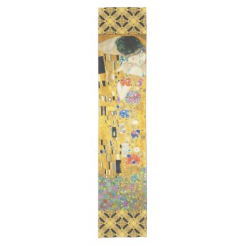 Gustav Klimt The Kiss Vintage Art Nouveau Painting Short Table Runner by artfoxx at Zazzle