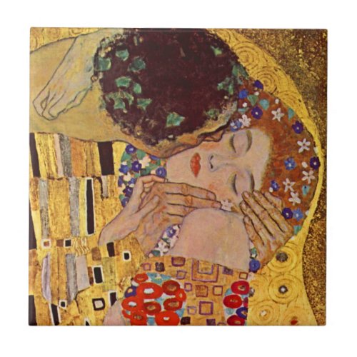 Gustav Klimt The Kiss Vintage Ceramic Tile