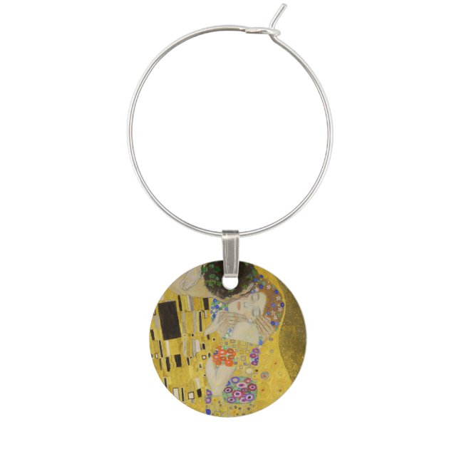 Gustav Klimt - The Kiss Wine Charm (Front)