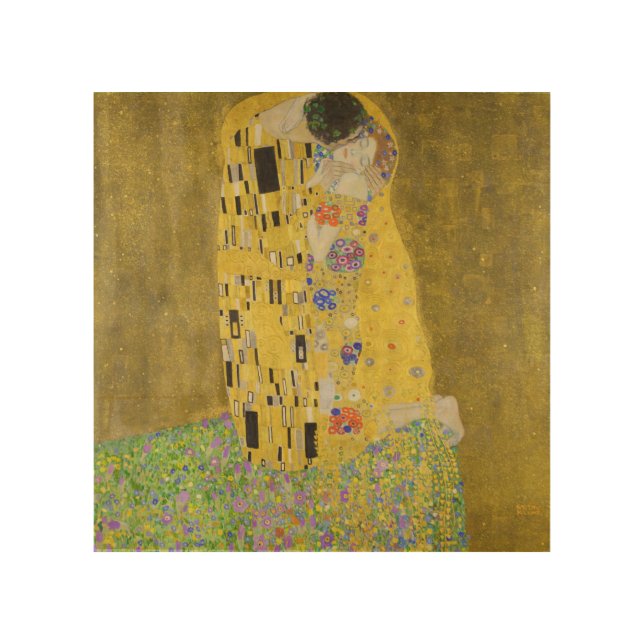Gustav Klimt - The Kiss Wood Wall Art (Front)