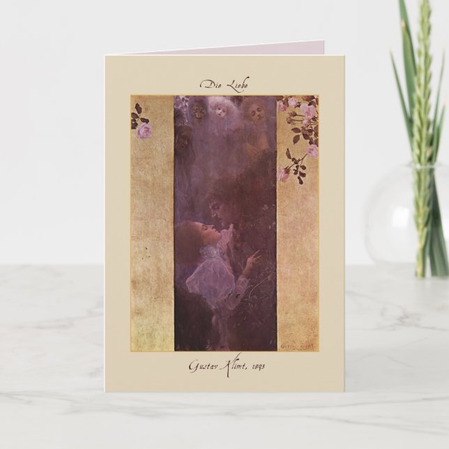 Gustav Klimt The Love 1895 Holiday Card (Front)