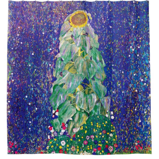 Gustav Klimt - The Sunflower Fine Art Painting Shower Curtain (Front)
