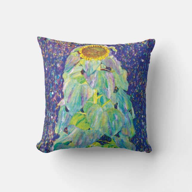 Gustav Klimt - The Sunflower Fine Art Painting Throw Pillow (Front)