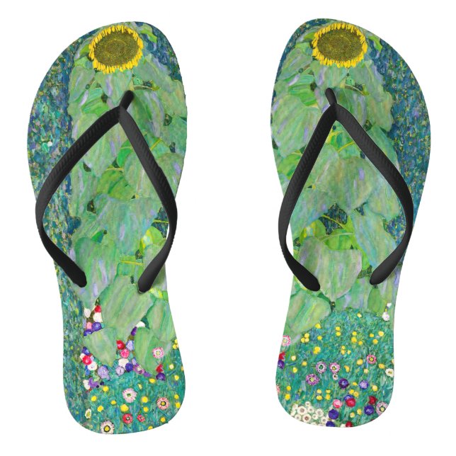 Gustav Klimt - The Sunflower Flip Flops (Footbed)