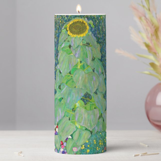 Gustav Klimt - The Sunflower Pillar Candle (In Situ)