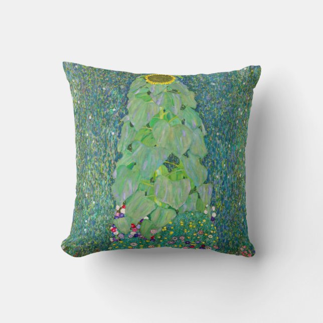 Gustav Klimt - The Sunflower Throw Pillow (Front)