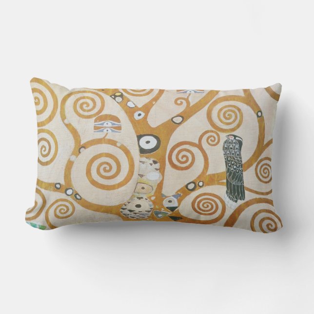 Gustav Klimt The Tree Of Life Art Nouveau Lumbar Pillow (Front)