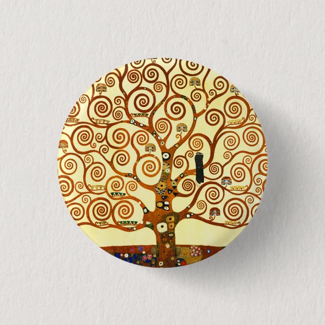 Gustav Klimt The Tree of Life Fine Art Button (Front)