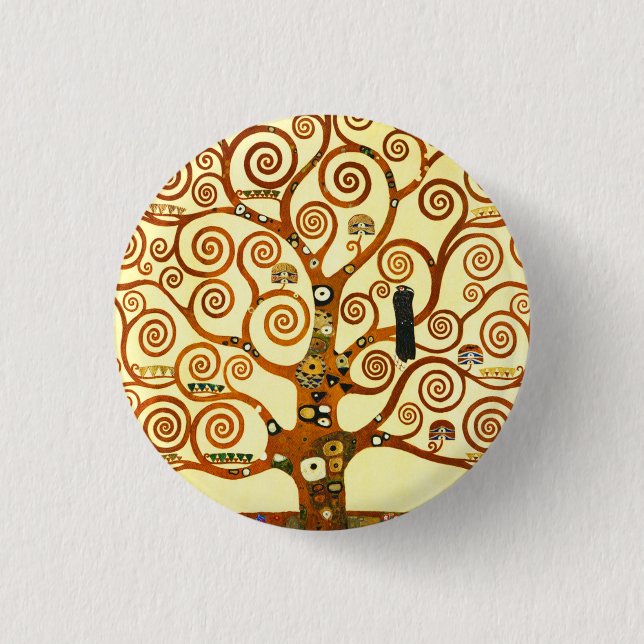 Gustav Klimt The Tree of Life Fine Art Button (Front)