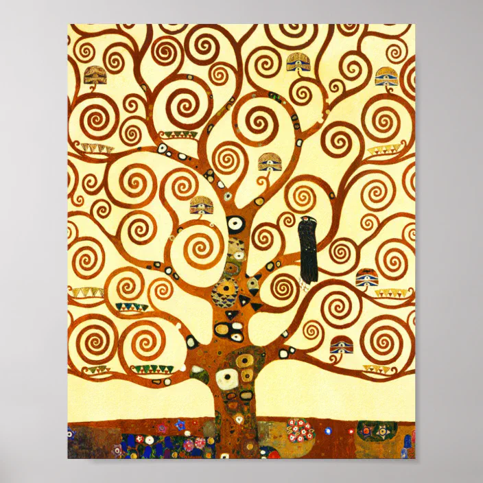 Gustav Klimt The Tree of Life Fine Art Poster  Zazzle.com