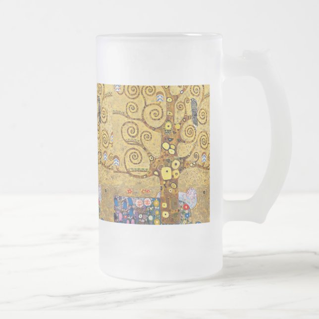 Gustav Klimt , The Tree of Life Frosted Glass Beer Mug (Right)