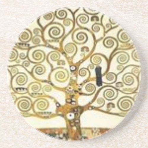 Gustav Klimt _ the Tree of Life painting Drink Coaster