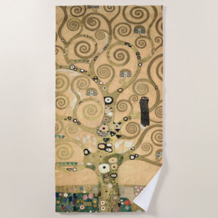 Gustav Klimt - The Tree of Life, Stoclet Frieze Beach Towel